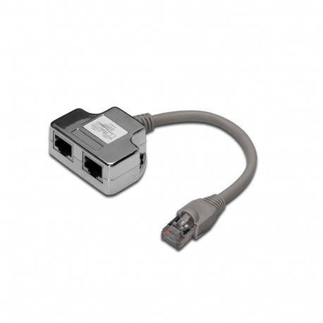 Digitus CAT 5e patch cable adapter, 2x CAT 5e, shielded DN-93904 Black, RJ45 socket to RJ45 plug, 0.