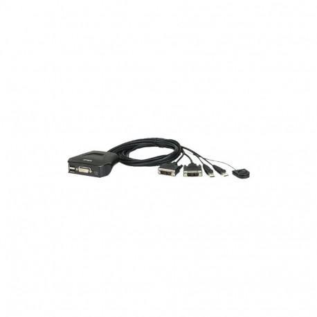 Aten 2-Port USB DVI Cable KVM Switch with Remote Port Selector