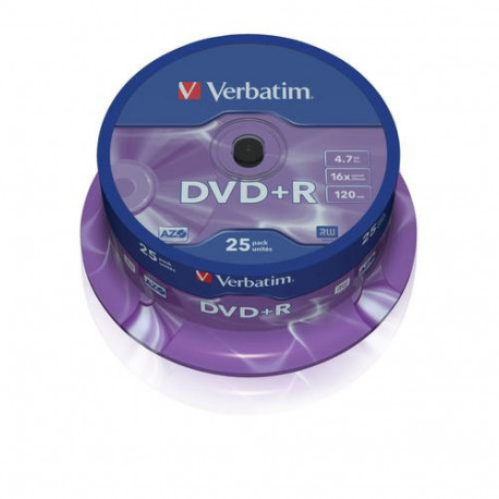 Matricas DVD+R AZO Verbatim 4.7GB 16x 25 Pack, Spindle