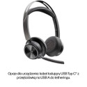 HP Poly peakomplekt Voyager Focus 2 Microsoft Teams Certified USB-C-C +USB-C/A adapter +laadimisalus