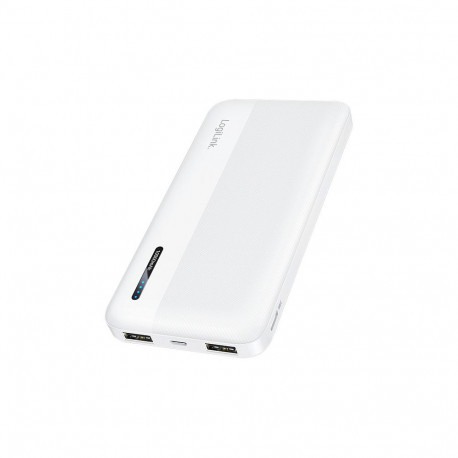 "Logilink Mobile Power Bank, LiPo, 10.000 mAh, USB-C in/out, white"
