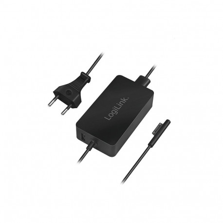Logilink sülearvuti toiteadapter Surface Bookile 44W USB-port, must