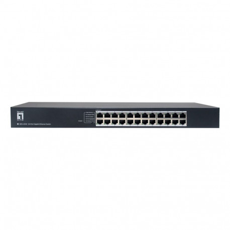 LevelOne võrgulüliti GEU-2432 24-pordiline Gigabit Ethernet, 4-režiimiline DIP-nupp, 19" riiulile pa