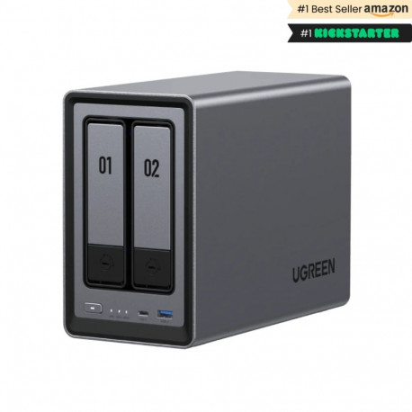 Ugreen NASync DXP2800 NAS System 2-Bay Compact Intel® N N100 8 GB DDR5 0 TB UGOS Pro Black
