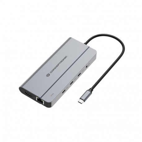 Conceptronic dokkimisjaam DONN34G 10-in-1 USB 3.2 Gen 2 MST, 4K60Hz HDMI, 8K30Hz DisplayPort, GbE, U