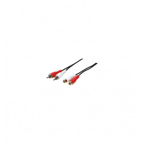 Logilink helikaabel 2x RCA/M kuni 2x RCA/F, 5m, must