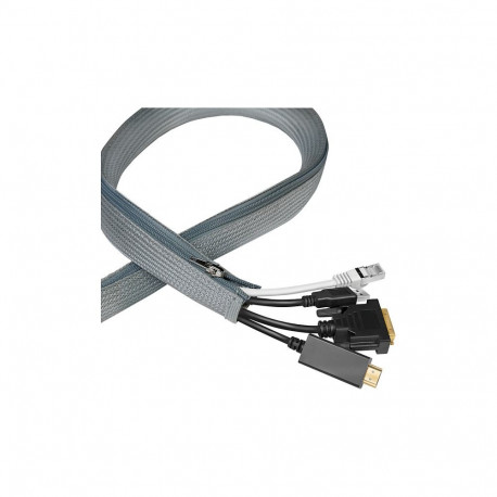 "Cable sleeve with zipper, Polyester, OD: 50 mm, grey, 1 m"
