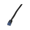 "Patch cable flat Cat.5e U/UTP, black, 5,0m"