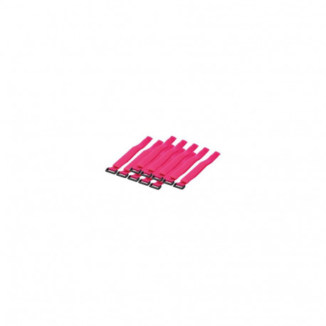 "Cable tie (Hook and Loop), PA66, 10 pcs., pink, W: 20 mm, L: 500 mm"