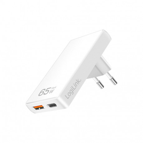 Logilink USB-pistikupesa adapter 1xUSB-A, 1xUSB-C, 65W, valge
