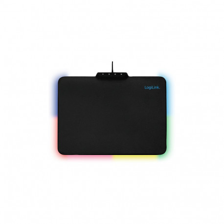 "Mauspad Gaming LogiLink RGB Beleuchtung mit USB-A Anschluss Silikon 36x26cm Black"
