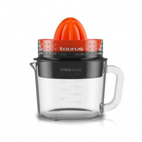 Juicer - Taurus Citrus Glass 1 L 30 W Black Red Transparent