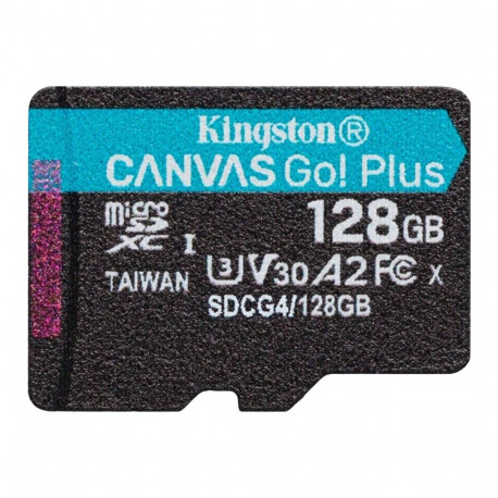 Kingston 128GB microSDXC Canvas Go Plus Gen4 200R A2 U3 Single Pack w/o ADP