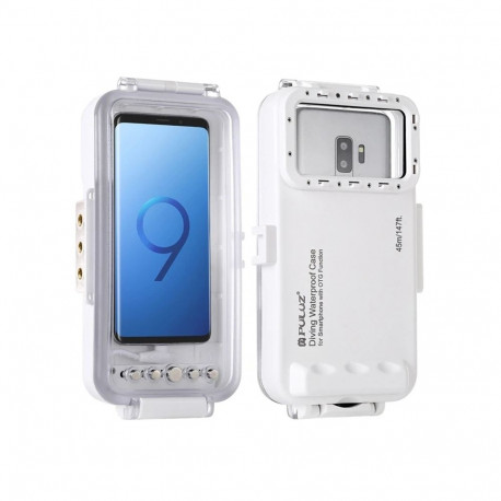 Puluz Waterproof Case (45m) for USB-C Smartphones for Underwater Photos and Videos (White)
