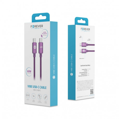 Forever Vibe cable USB-C - USB-C 1,0 m 60W dark cherry