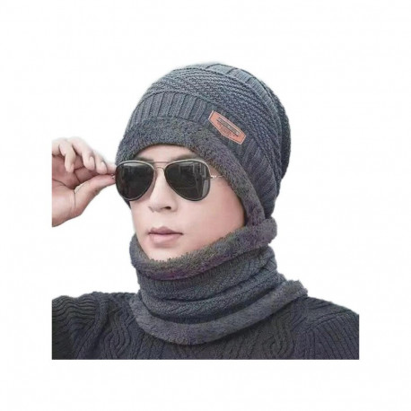 BQ52E unisex mütsi ja salli komplekt, hall