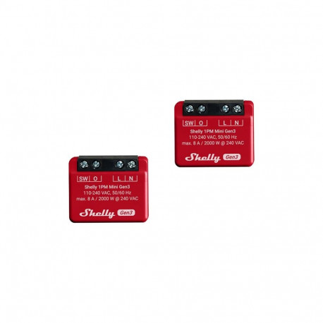 SHELLY PM-lüliti 1PM Mini Gen3, 2 tk, WLAN