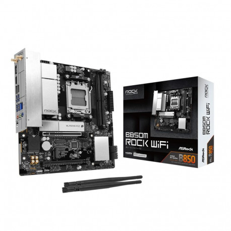 MainboardASROCKAMD B850Socket AM5micro ATXRAM DDR5-SDRAM2xSlotsWi-Fi YesBluetooth Yes1xNumber of M.2