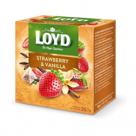 Tee LOYD maasika- ja vaniljemaitseline 20 x 2 g