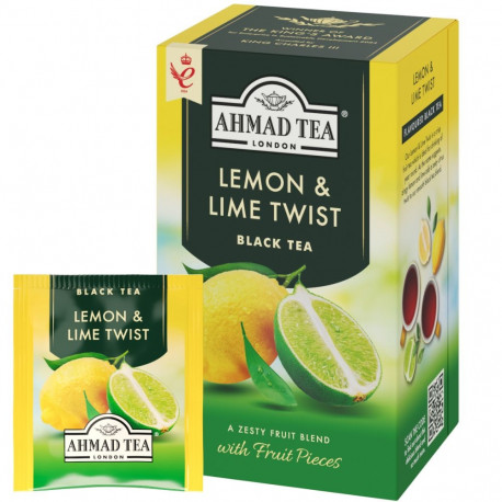 Must tee Ahmad Alu Lemon & Lime, sidruni ja laimi, 20 tk x 2 g (2 tk)