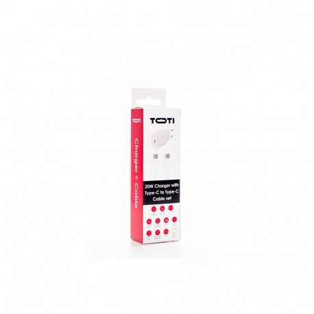 Wall Charger - SEEK TOTI 20W Type-C PD Charger With Type-C to Type-C Cable, Black