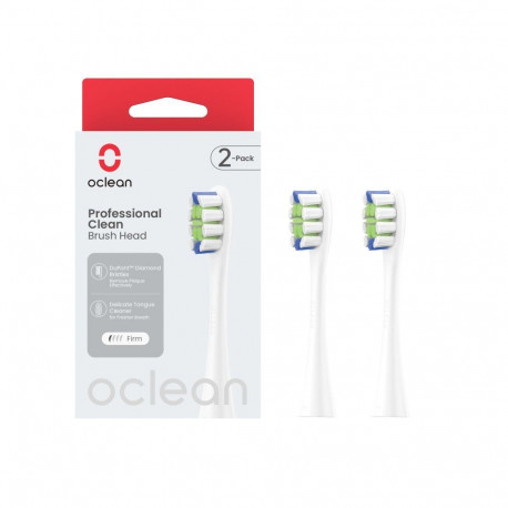 Electric Toothbrush Head - Oclean P1C1 W02 DuPont™ Bristles, Tongue Cleaner, 2pcs, White