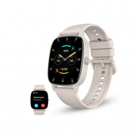 Smartwatch - Ksix PULSE, 1.83" Display, Health Monitoring, Beige