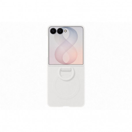Phone Accessory - Samsung Galaxy Flip 8 Silicone Ring Magnet Case, White