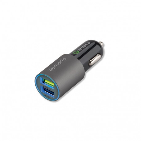 Car Charger - 4smarts Rapid 30W Quick Charge, Matt Grey