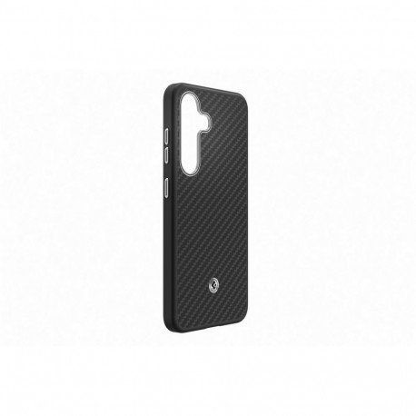 Phone Case - Samsung Galaxy S25 Enzo Aramid, Slim Design, Black Silver