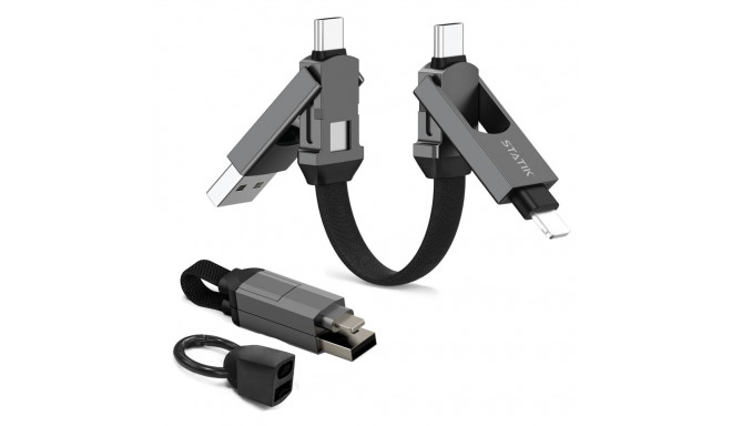 Charging Cable - Statik HexCharge, Universal Compatibility, High-Speed Data Transfer, Durable Black