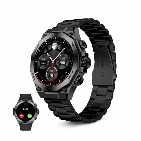 Smartwatch - Ksix Titanium 1.43” AMOLED, 5 Days Battery Life, Black