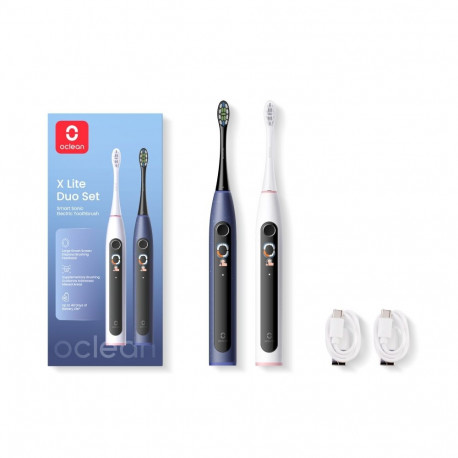 Electric Toothbrush - Oclean X Lite Duo Set, 5 Modes, 40 Days Battery Life, Dark Blue & Grey