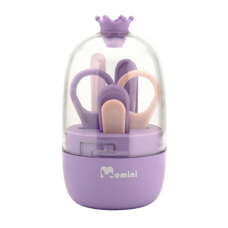 Baby Nail Care Kit - Momini Nail Clipper, Scissors, File, Tweezers, Lilac Purple