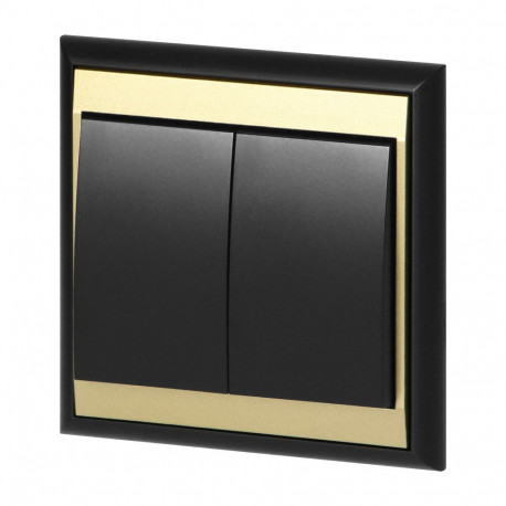 łącznik p/t świecznikowy Luna, 10A, 250V, WP-2L, must/kuldne (5 tk.)
