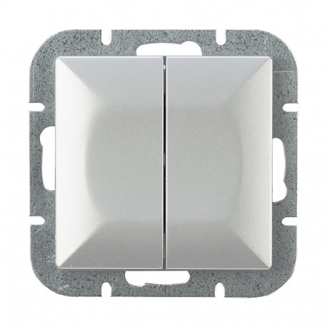 Łącznik p/t świecznikowy Pearl, 10A, 250V, WP-2P, srebrny (10 tk.)