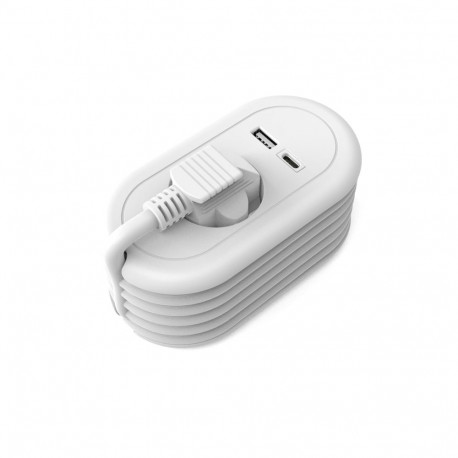 Przedłużacz jednogniazdowy schuko z gniazdami usb-a i usb-c