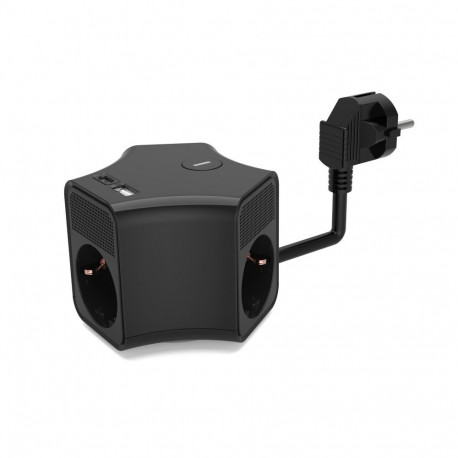 3-pesaline Schuko pikendusjuhe lüliti ning USB-A- ja USB-C-pesadega