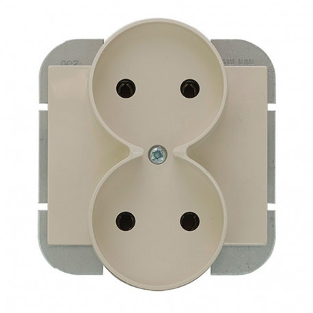topeltpistikupesa Onyx p/t 2x2P 16A, 250V raamistikusüsteemile, beež