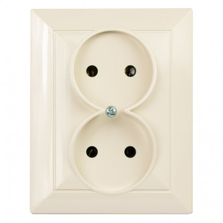 Gniazdo wtyczkowe podwójne p/t, 2x2p, 16a, 250v