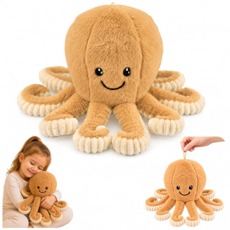 plüüsist kaheksajala kaisumänguasi elastsete kombitsatega 30cm, beež