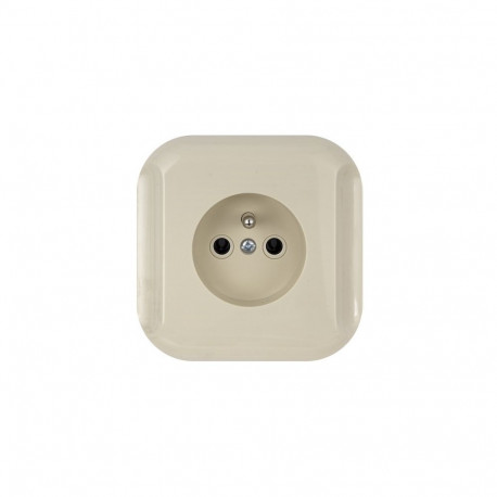 Gniazdo wtyczkowe pojedyncze -topaz- p/t 2p+z 16a, 250v, beżowy