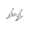 "Notebook stand, foldable, aluminum, silver"