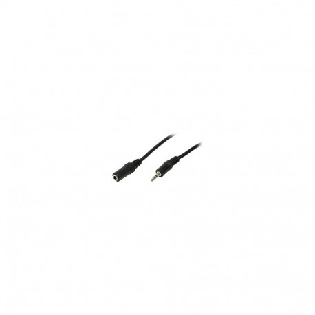"Audio cable, 3.5 mm 3-pin/M to 3.5 mm 3-pin/F, black, 5 m"