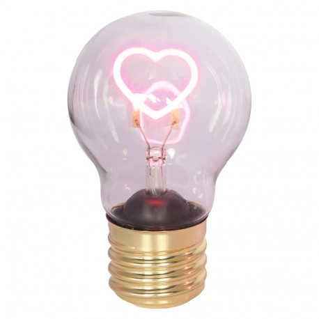 Dekoracja świetlna ; żarówka led na baterie – serce; lumen 2700-3000k