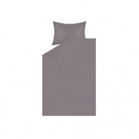 BED COV SET STRIPED SATEEN GREY 140X200