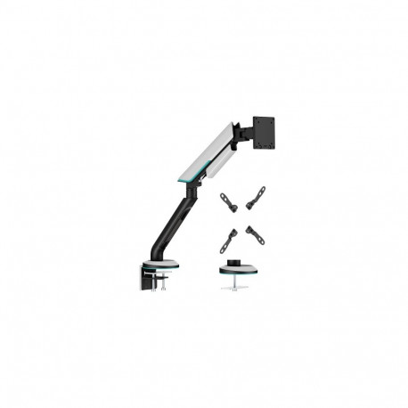 Heavy-Duty Single Monitor 24"-57" Gas Spring Arm Mount, Gray