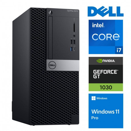 DELL 5070 Tower i7-9709 64GB 512SSD M.2 NVME+2TB GT1030 2GB WIN11Pro