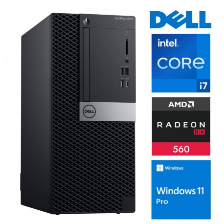 DELL 5070 Tower i7-9709 64GB 512SSD M.2 NVME RX560 4GB WIN11Pro