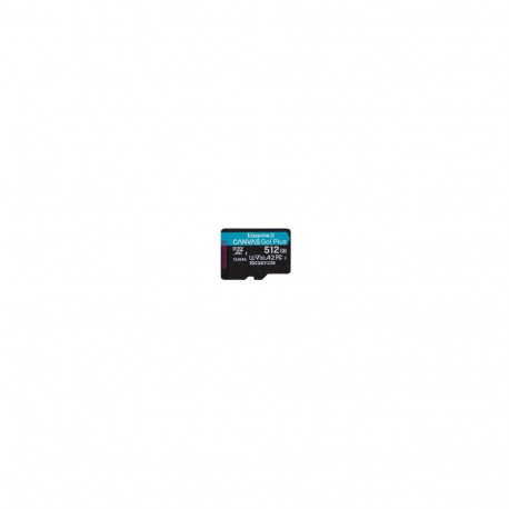 Kingston Technology microSDXC-mälukaart 512GB Canvas Go Plus Gen4 200R A2 U3 Single Pack w/o ADP